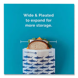 Peel And Seal Sandwich Bag With Closure Strip, 6.3 X 2 X 7.9, White With Blue Shark, 50/box
