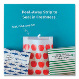 Peel And Seal Sandwich Bag With Closure Strip, 6.3 X 2 X 7.9, White With Blue Shark, 50/box