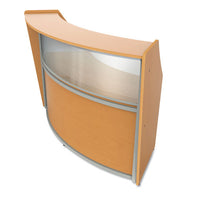 Reception Desk With Polycarbonate, 72 X 32 X 46, Cherry, Ships In 1-3 Business Days