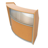 Reception Desk With Polycarbonate, 72 X 32 X 46, Cherry, Ships In 1-3 Business Days
