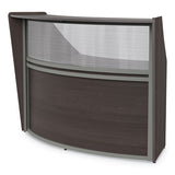 Reception Desk With Polycarbonate, 72 X 32 X 46, Mocha, Ships In 1-3 Business Days