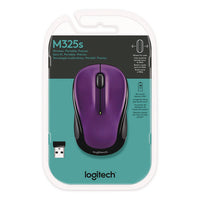 M325s Wireless Mouse, 2.4 Ghz Frequency, 32.8 Ft Wireless Range, Left/right Hand Use, Violet