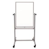 Mobile Magnetic Whiteboard, 27" X 59", White Surface, Satin Aluminum Frame