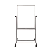 Mobile Magnetic Whiteboard, 36" X 68", White Surface, Satin Aluminum Frame