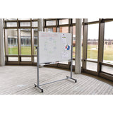 Mobile Magnetic Whiteboard, 36" X 24", White Surface, Silver Aluminum Frame