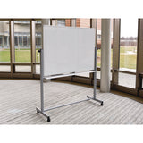 Mobile Magnetic Whiteboard, 36" X 24", White Surface, Silver Aluminum Frame