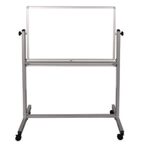 Mobile Magnetic Whiteboard, 36" X 24", White Surface, Silver Aluminum Frame