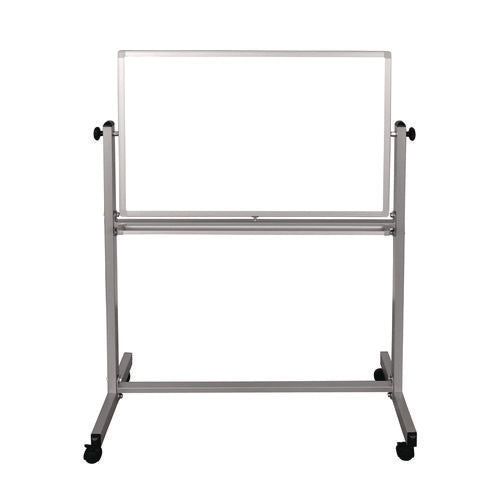 Mobile Magnetic Whiteboard, 36" X 24", White Surface, Silver Aluminum Frame