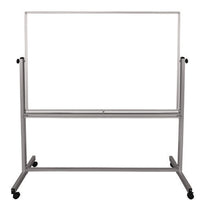 Mobile Magnetic Whiteboard, 60" X 40", White Surface, Silver Aluminum Frame