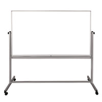 Mobile Magnetic Whiteboard, 72" X 40", White Surface, Silver Aluminum Frame