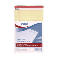 Notepad, Wide/legal Rule, 50 Canary 5 X 8 Sheets, 4/pack