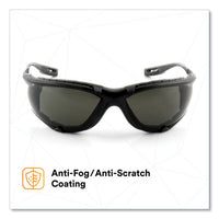 Virtua Ccs Protective Eyewear With Foam Gasket, Black/gray Plastic Frame, Gray Polycarbonate Lens