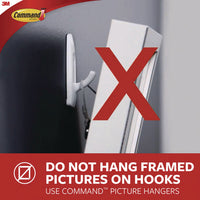 X-large Utility Hooks, Plastic, White, 15 Lb Capacity, 2 Hooks And 8 Strips/pack