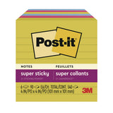 Note Pads In Summer Joy Color Collection Colors, 4" X 4", Note Ruled, 90 Sheets/pad, 6 Pads/pack