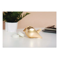 Bird Desktop Tape Dispenser, 1" Core, Metallic Gold