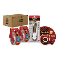 Shipping Variety Pack, (2) Rolls Heavy Duty Shipping Tape, (1) Roll Super-hold Tape, (1) Precision Cutter