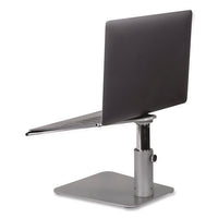 Adjustable Height Laptop Riser, 10" X 10.5" Platform, Silver/black, Supports Up To 33 Lbs