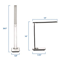 Turcom Relaxalight Dimmable Led Desk Lamp With Usb, Adjustable Neck, 16" To 28.5" High, White