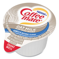 Plant-based Oat Milk Liquid Creamers, Natural Vanilla, 0.38 Oz Mini Cups, 50/box, 4 Boxes/carton