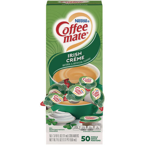 Liquid Coffee Creamer, Irish Creme, 0.38 Oz Mini Cups, 50/box