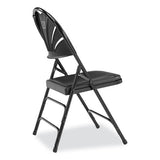 1100 Series Fan-back Tri-brace Dual Hinge Folding Chair, Supports 500 Lb, 17.75" Seat Ht, Black, 4/ct, Ships In 1-3 Bus Days