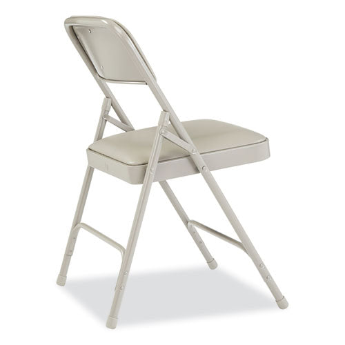 1200 Series Premium Vinyl Dual-Hinge Folding Chair, Supports 500lb, 17.75
