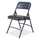 1200 Series Vinyl Dual-hinge Folding Chair, Supports 500 Lb, 17.75" Seat Ht, Dark Midnight Blue, 4/ct, Ships In 1-3 Bus Days