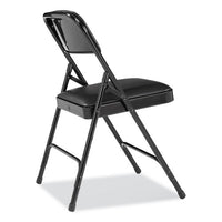 1200 Series Premium Vinyl Dual-hinge Folding Chair, Supports 500 Lb, 17.75" Seat Ht, Caviar Black, 4/ct,ships In 1-3 Bus Days