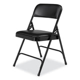 1200 Series Premium Vinyl Dual-hinge Folding Chair, Supports 500 Lb, 17.75" Seat Ht, Caviar Black, 4/ct,ships In 1-3 Bus Days