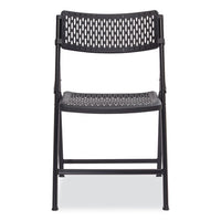 Airflex Series Premium Poly Folding Chair, Supports 1000 Lb, 17.25" Seat Ht, Black Seat/back/base, 4/ct,ships In 1-3 Bus Days