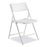 Airflex Series Premium Poly Folding Chair, Supports 1000 Lb, 17.25" Seat Ht, White Seat/back/base, 4/ct,ships In 1-3 Bus Days