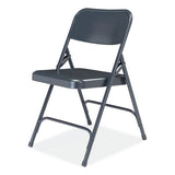 200 Series Premium All-steel Double Hinge Folding Chair, Supports 500 Lb, 17.25" Seat Ht, Blue, 4/ct, Ships In 1-3 Bus Days