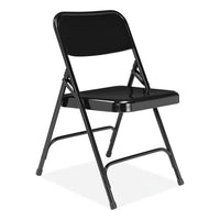 200 Series Premium All-steel Double Hinge Folding Chair, Supports 500 Lb, 17.25" Seat Ht, Black, 4/ct, Ships In 1-3 Bus Days