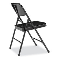 200 Series Premium All-steel Double Hinge Folding Chair, Supports 500 Lb, 17.25" Seat Ht, Black, 4/ct, Ships In 1-3 Bus Days