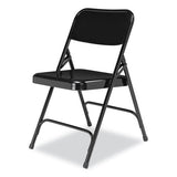 200 Series Premium All-steel Double Hinge Folding Chair, Supports 500 Lb, 17.25" Seat Ht, Black, 4/ct, Ships In 1-3 Bus Days