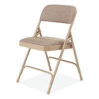 2200 Series Deluxe Fabric Upholstered Dual-hinge Premium Folding Chair, Supports 500lb, Cafe Beige,4/ct,ships In 1-3 Bus Days