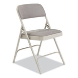 2200 Series Fabric Dual-hinge Premium Folding Chair, Supports 500lb,greystone Seat/back,gray Base,4/ct, Ships In 1-3 Bus Days