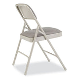 2200 Series Fabric Dual-hinge Premium Folding Chair, Supports 500lb,greystone Seat/back,gray Base,4/ct, Ships In 1-3 Bus Days