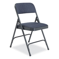 2200 Series Fabric Dual-hinge Folding Chair, Supports 500 Lb, Royal Blue Seat/back, Char-blue Base,4/ct,ships In 1-3 Bus Days