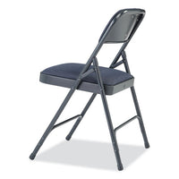 2200 Series Fabric Dual-hinge Folding Chair, Supports 500 Lb, Royal Blue Seat/back, Char-blue Base,4/ct,ships In 1-3 Bus Days