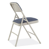 2200 Series Fabric Dual-hinge Premium Folding Chair, Supports 500 Lb, Blue Seat/back, Gray Base, 4/ct, Ships In 1-3 Bus Days