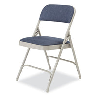 2200 Series Fabric Dual-hinge Premium Folding Chair, Supports 500 Lb, Blue Seat/back, Gray Base, 4/ct, Ships In 1-3 Bus Days