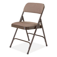 2200 Series Fabric Dual-hinge Premium Folding Chair, Supports 500 Lb, Walnut Seat/back, Brown Base,4/ct,ships In 1-3 Bus Days