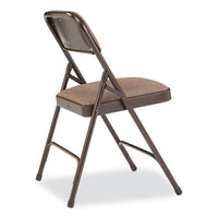 2200 Series Fabric Dual-hinge Premium Folding Chair, Supports 500 Lb, Walnut Seat/back, Brown Base,4/ct,ships In 1-3 Bus Days
