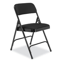 2200 Series Fabric Dual-hinge Folding Chair, Supports 500 Lb, Midnight Black Seat/back, Black Base,4/ct,ships In 1-3 Bus Days
