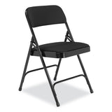 2200 Series Fabric Dual-hinge Folding Chair, Supports 500 Lb, Midnight Black Seat/back, Black Base,4/ct,ships In 1-3 Bus Days