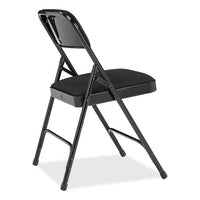 2200 Series Fabric Dual-hinge Folding Chair, Supports 500 Lb, Midnight Black Seat/back, Black Base,4/ct,ships In 1-3 Bus Days