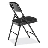 2200 Series Fabric Dual-hinge Folding Chair, Supports 500 Lb, Midnight Black Seat/back, Black Base,4/ct,ships In 1-3 Bus Days