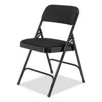 2200 Series Fabric Dual-hinge Folding Chair, Supports 500 Lb, Midnight Black Seat/back, Black Base,4/ct,ships In 1-3 Bus Days