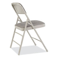 2300 Series Fabric Triple Brace Double Hinge Premium Folding Chair, Supports 500 Lb, Greystone, 4/ct, Ships In 1-3 Bus Days